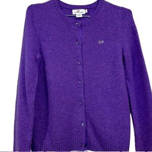Vineyard Vines Purple Lambswool Cardigan Sweater Size XS